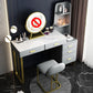 5-Drawer Glam Stone Makeup Dressing Table Stool Set - 51.18" H