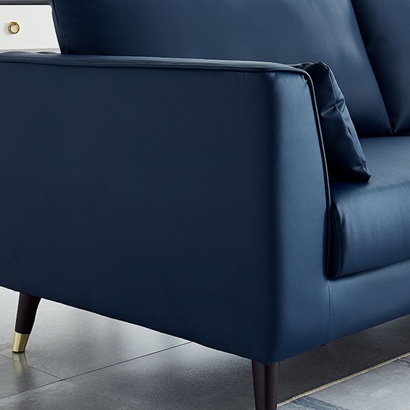 Contemporary Faux Leather Square Arm Sofa Cushions Standard Sofa