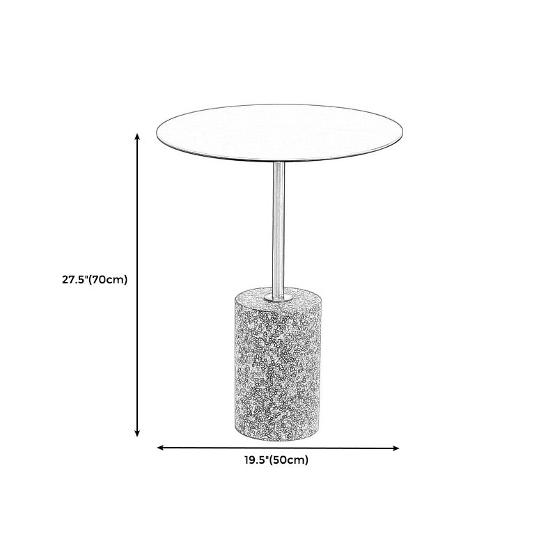 Tavolo contemporaneo di fascia laide rotonda con una singola base in terrazzo