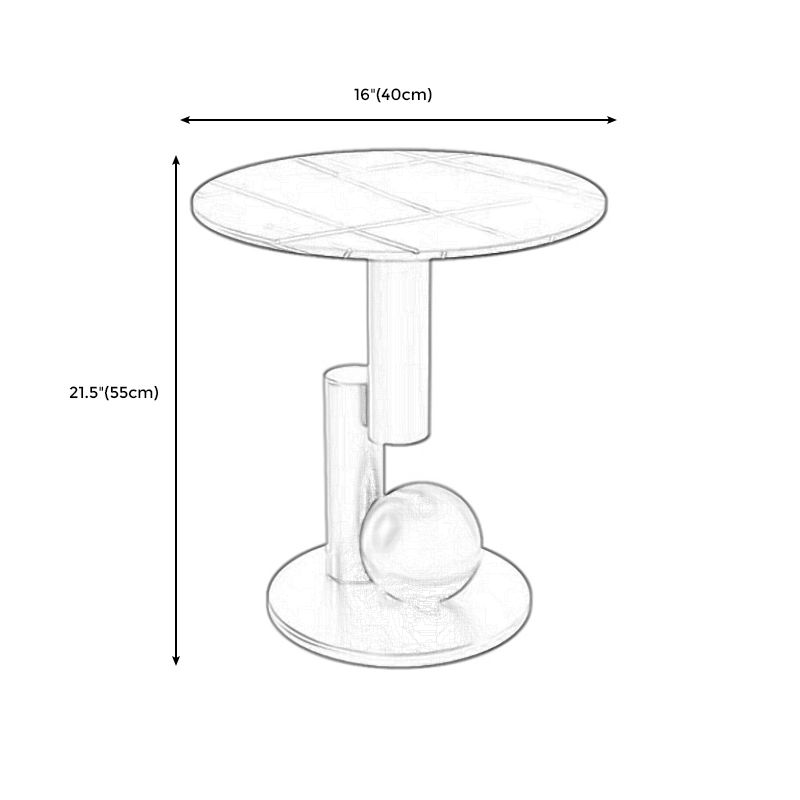 Mident secolo moderno rotondo rotondo resistente al graffio laterale tavolo da piedistallo di ferro.