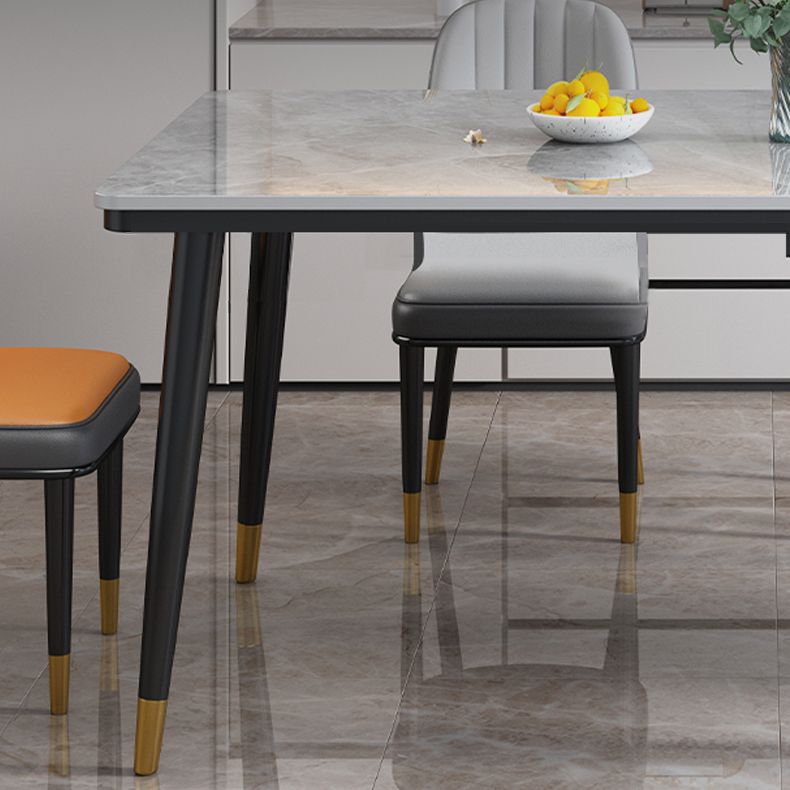 Sintered Stone Home Dining Table Modern Rectangle Table with 4 Legs