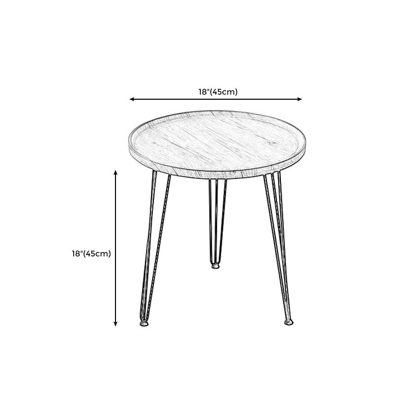 Base in metallo nero in stile moderno in legno/grigio/noce tavolo rotondo top late