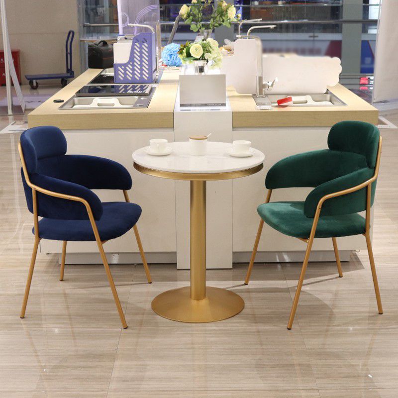 Metal Glam Style Dining Side Chair Open Back Dining Side Chair of 23'' Wide Clearhalo ' kitchen&dining_furn' 'Dining Chairs' 'Dining Tables & Seating' 'dining_chair' 'furn' 'furn_dining_chair' 'Furniture' 'furniture_dining_chair' 'Kitchen & Dining Furniture' 'kitchen' 1200x1200_7319f6af-10f9-4f8c-97ef-d551b516d433