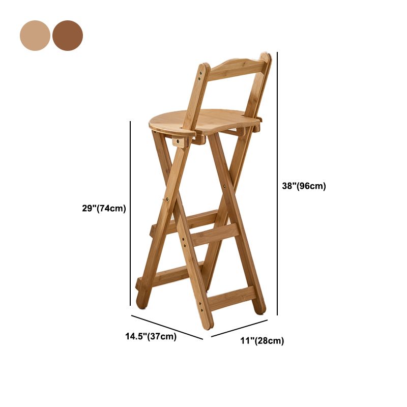 Contemporary Home Folding Stool Matte Finish Bamboo Barstool Clearhalo 'Bar Furniture' 'Bar Stools' 'bar_stools' 'furn' 'furn_bar_stools' 'Furniture' 'Kitchen & Dining Furniture' 1200x1200_731cc6fc-7194-4615-bb3c-8e7fd3d0e948