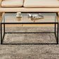 Modern Style Rectangular Glass Coffee Table 17.7-In H Metal Frame 1 Single Cocktail Table Clearhalo 'Coffee & Accent Tables' 'Coffee Tables' 'coffee_tables' 'furn' 'furn_coffee_tables' 'Furniture' 'Living Room Furniture' 1200x1200_731f0d3e-0951-429e-8d1a-f0543e430cdb