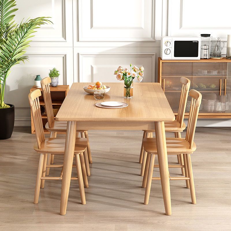 Simplicity Rectangle Dining Table Oak Solid Wood Table with 4 Legs for Dining Room Clearhalo ' dining_table' 'Dining Tables & Seating' 'Dining Tables' 'furn' 'furn_dining_table' 'Furniture' 'furniture_dining_table' 'Kitchen & Dining Furniture' 'kitchen&dining_furn' 'kitchen' 'kitchen_dining_table' 1200x1200_731fb1d6-d428-4fe8-bb74-6b5802cbac77