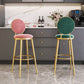 Glam Armless Backrest Counter Stool Iron Kitchenr Bar Stool with Velvet Cushion and Pedal Clearhalo 'Bar Furniture' 'Bar Stools' 'bar_stools' 'furn' 'furn_bar_stools' 'Furniture' 'furniture_bar_stools' 'Kitchen & Dining Furniture' 1200x1200_7320501a-2044-4d10-9407-bd8a738e6e0e