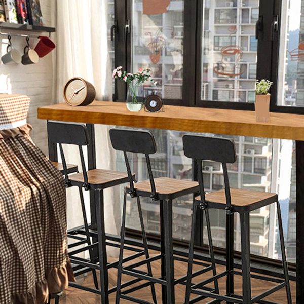 Sgabello da pranzo in legno massiccio contemporaneo con poggiapiedi