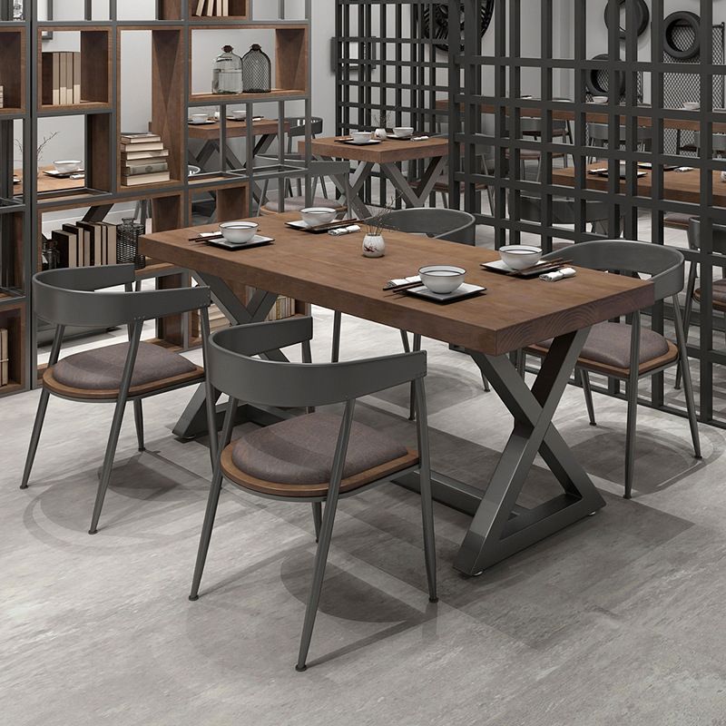 Ensemble de Table à manger rectangulaire moderne, 1/2/5 pièces, Table et chaises en bois massif