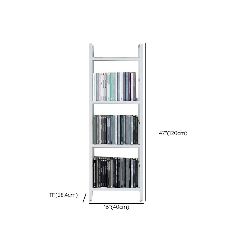 Modern White/Grey Metal Bookshelf Standard Vertical Open Shelf Bookcase