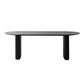 Bureau de bureau ovale en bois massif noir de 29,53 po de haut avec base luge