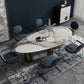 Glam Sintered Stone Standard Dining Table Oval Dining Table with 3 Legs Clearhalo ' dining_table' 'Dining Tables & Seating' 'Dining Tables' 'furn' 'furn_dining_table' 'Furniture' 'furniture_dining_table' 'Kitchen & Dining Furniture' 'kitchen&dining_furn' 'kitchen' 'kitchen_dining_table' 1200x1200_73228e12-575b-4db3-9fe0-9322438dffc7
