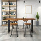 Moderne massief houten bistro-bartafel Rechthoekige metalen basisbartafel voor eetkamer