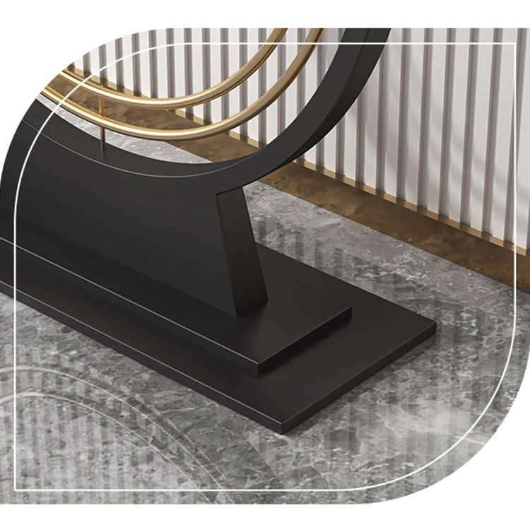 Glam Stone Console Table Iron Stain Resistant Console Sofa Table for Hall