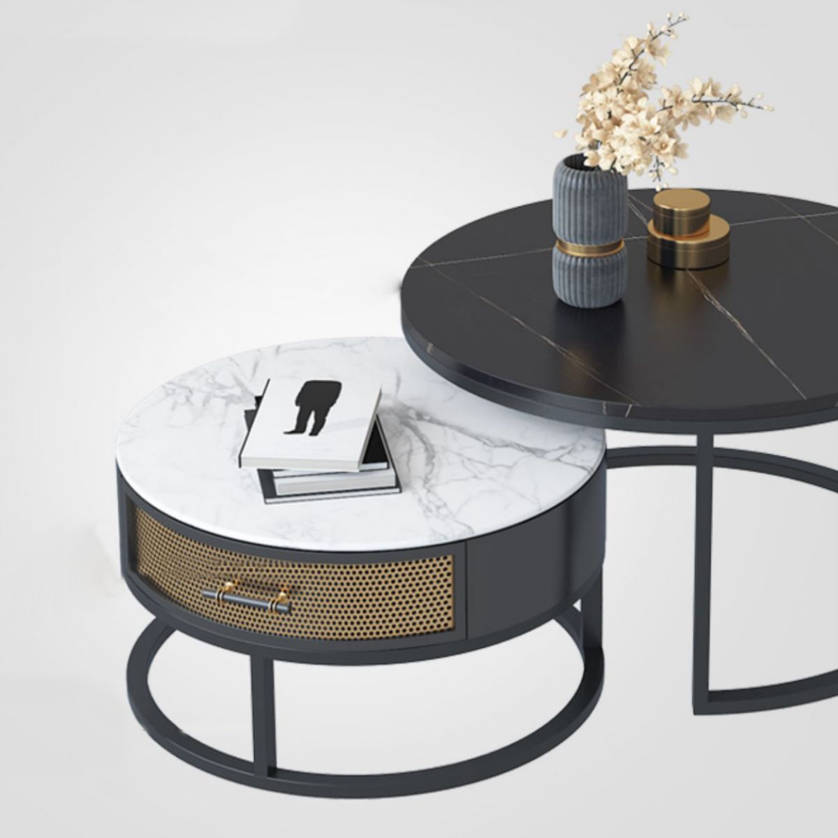 Frame 2 Nesting Coffee Table Set Modern Slate Cocktail Table with Drawer Clearhalo 'Coffee & Accent Tables' 'Coffee Tables' 'coffee_tables' 'furn' 'furn_coffee_tables' 'Furniture' 'Living Room Furniture' 1200x1200_732565e4-d3cb-451a-8d0e-e7e25e85e558