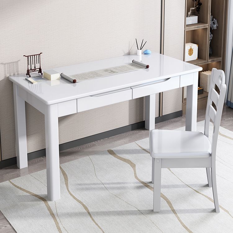 Modern Solid Wood Writing Desk Parsons Base 29.53" Tall Office Desk with Drawer Clearhalo 'furn' 'furn_office_desk' 'Furniture' 'Office Desks' 'Office Furniture' 'office_desk' 1200x1200_732566ac-1b17-43b4-8f4b-4c6995cdb9b0