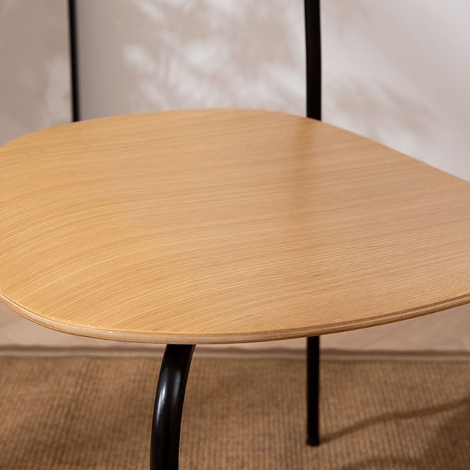 Sedia da pranzo industriale sedia da pranzo piegata con gambe nere