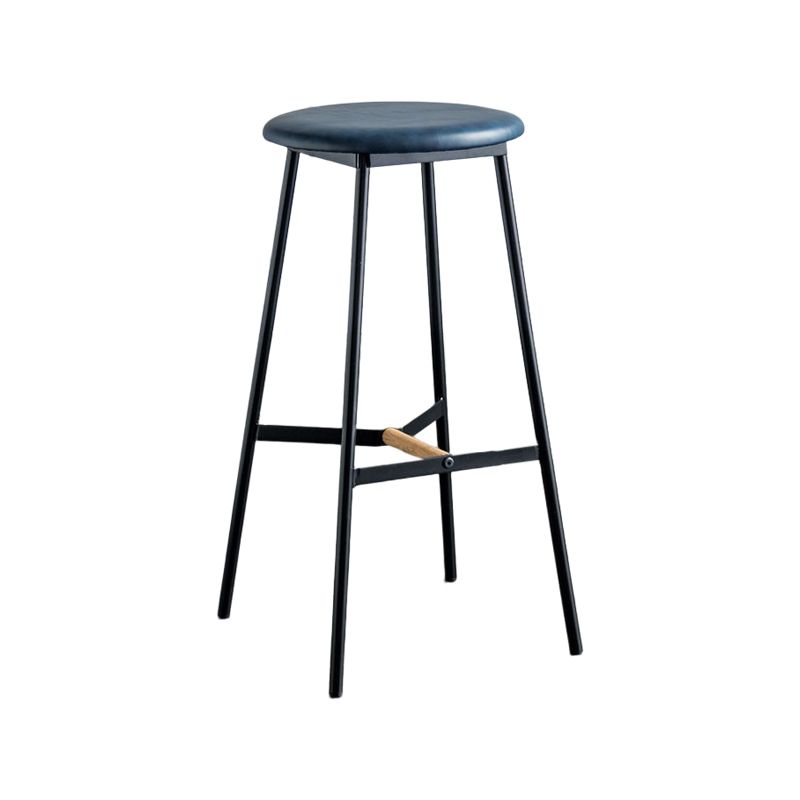 Industrial Backless Bar-stool PU Leather Bar Stool with Metal Legs Clearhalo 'Bar Furniture' 'Bar Stools' 'bar_stools' 'Furniture' 'furniture_bar_stools' 'Kitchen & Dining Furniture' 1200x1200_7325bf59-9ff5-4202-b59e-3ca568586d23
