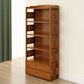 Modern Bamboo Closed Back Shelf Bookcase Floor Brown Book Shelf for Study Room