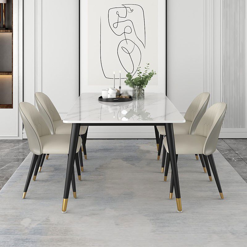 Glam 1/4/5/7 Pieces Dining Set White Standard Height Dining Set Clearhalo 'Dining Room Sets' 'Dining Tables & Seating' 'dining_room_set' 'furn' 'furn_dining_room_set' 'Furniture' 'furniture_dining_room_set' 'Kitchen & Dining Furniture' 'kitchen&dining_furn' 'kitchen' 1200x1200_7326fd2d-83f0-49d2-b340-772667a49cae