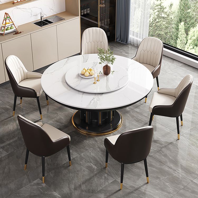 Modern Round Dining Table Sintered Stone Dinner Table for Dining Room Clearhalo 'Dining Tables & Seating' 'Dining Tables' 'dining_table' 'furn' 'furn_dining_table' 'Furniture' 'Kitchen & Dining Furniture' 1200x1200_7327e416-2658-43e1-9599-7b21dad5ab9f