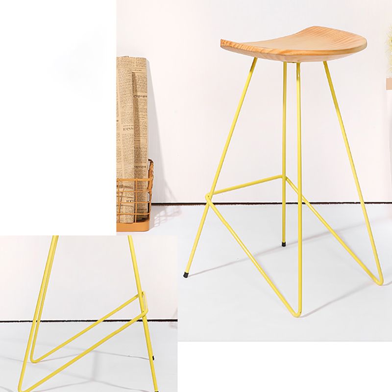 Modern Solid Wood Counter Stool Armless Bar Stool with Footrest Clearhalo 'Bar Furniture' 'Bar Stools' 'bar_stools' 'furn' 'furn_bar_stools' 'Furniture' 'Kitchen & Dining Furniture' 1200x1200_732806db-77a2-41d0-bcef-828e5fc0ed1a