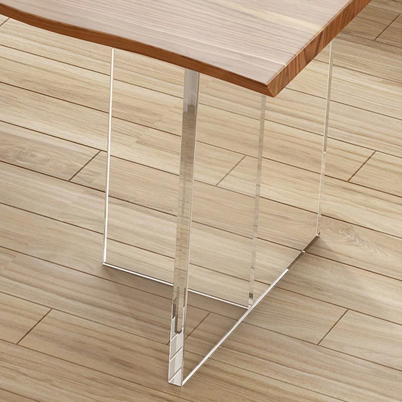Table en bois massif contemporain pour table rectangle de restaurant avec base acrylique