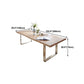 Modern Pine Wood Table for Restaurant Rectangle Dining Table with Silver Double Pedestal Clearhalo 'Dining Tables & Seating' 'Dining Tables' 'dining_table' 'furn' 'furn_dining_table' 'Furniture' 'furniture_dining_table' 'Kitchen & Dining Furniture' 'kitchen' 'kitchen_dining_table' 1200x1200_732854af-8438-4200-a7f4-e3c99ad44c72