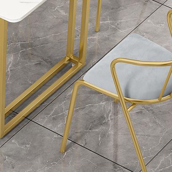 Set di dinette glam con telaio in metallo oro 1/5/7 pezzi set da pranzo in pietra