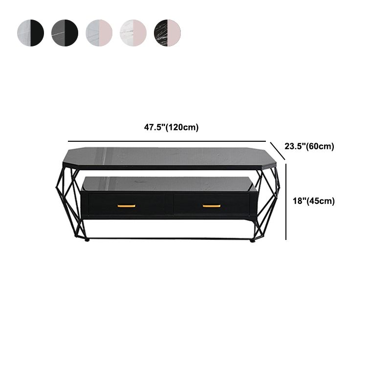 Tavolino contemporaneo con 2 cassetti a cornice singolo tavolino