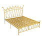 Crown Glam Headboard Bed Open-Frame Metal Bed With Footboard