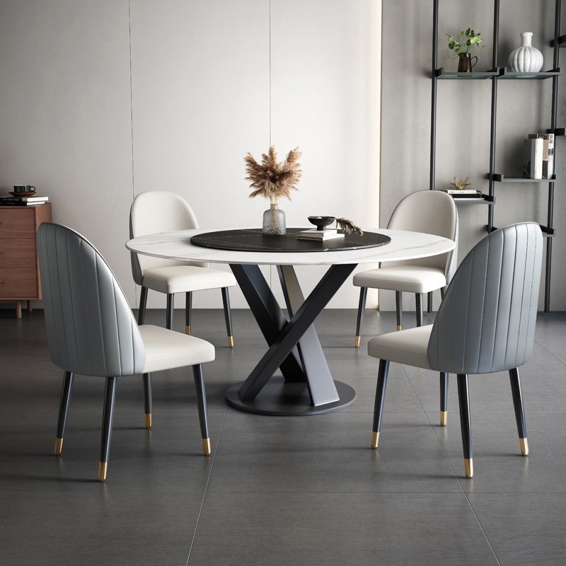 Modern Stone Dining Table Turntable Home Kitchen Pedestal Furniture Clearhalo 'Dining Tables & Seating' 'Dining Tables' 'dining_table' 'furn' 'furn_dining_table' 'Furniture' 'Kitchen & Dining Furniture' 1200x1200_732e3b15-9ecb-4261-89c8-bb2c9d8654b6