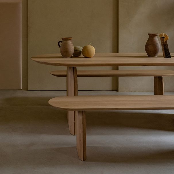 Pine Wood Top Dining Table Modern Oval Table with Sled Base in Brown Clearhalo 'Dining Tables & Seating' 'Dining Tables' 'dining_table' 'furn' 'furn_dining_table' 'Furniture' 'furniture_dining_table' 'Kitchen & Dining Furniture' 'kitchen' 'kitchen_dining_table' 1200x1200_732ea79b-7c81-41b3-8779-4bf07e7c7baf