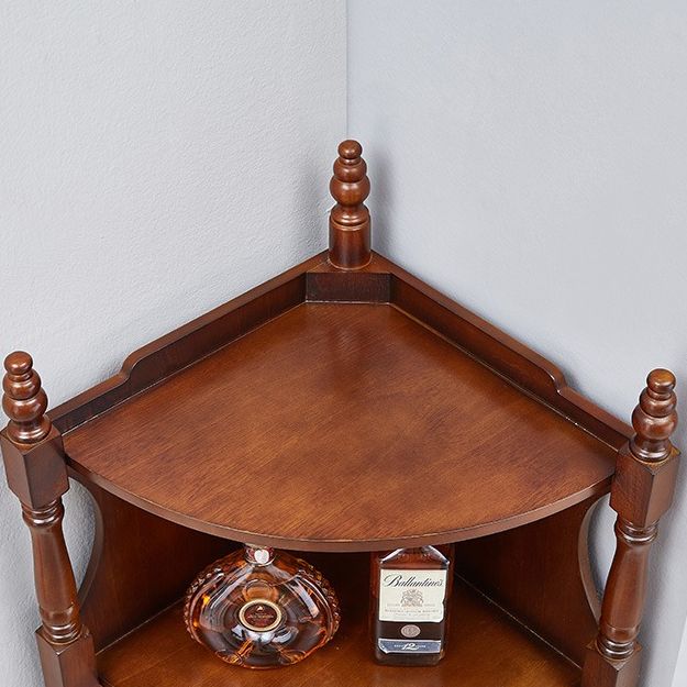 Mid-century Modern 1- Door Cabinet Wooden Corner Cabinet with Shelf