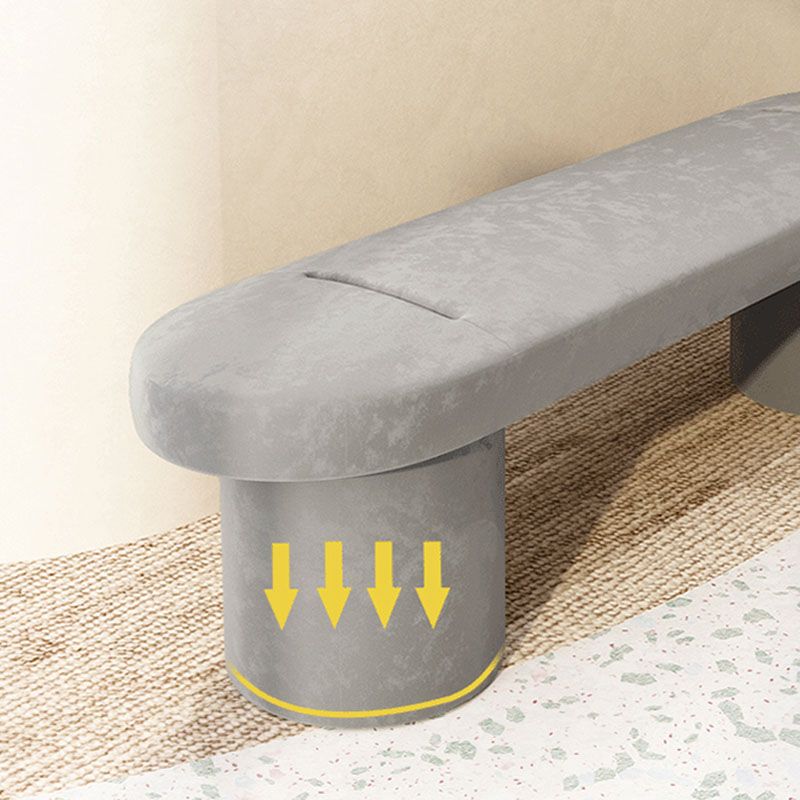 Contemporary Upholstered Bench Oval 17.7" Height Bedroom Bench with Legs Clearhalo 'Benches' 'Chairs & Seating' 'furn' 'furn_benches' 'Furniture' 'Living Room Furniture' 1200x1200_732fcfd5-e959-4f51-83db-c9f4536d45dd