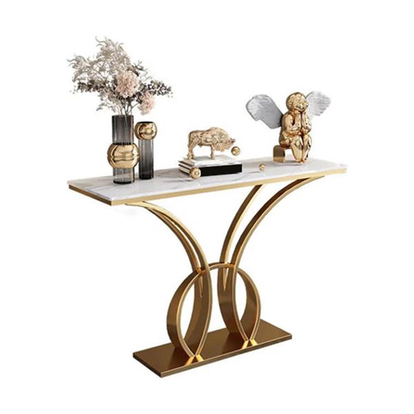 Modern 31.5" Tall Console Table Abstract Base 1-shelf Accent Table