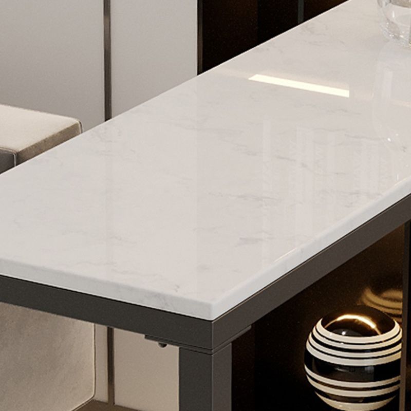 Table à manger en pierre de barre de bar à barre rectangle moderne avec piédestal à chevalet pour salle à manger