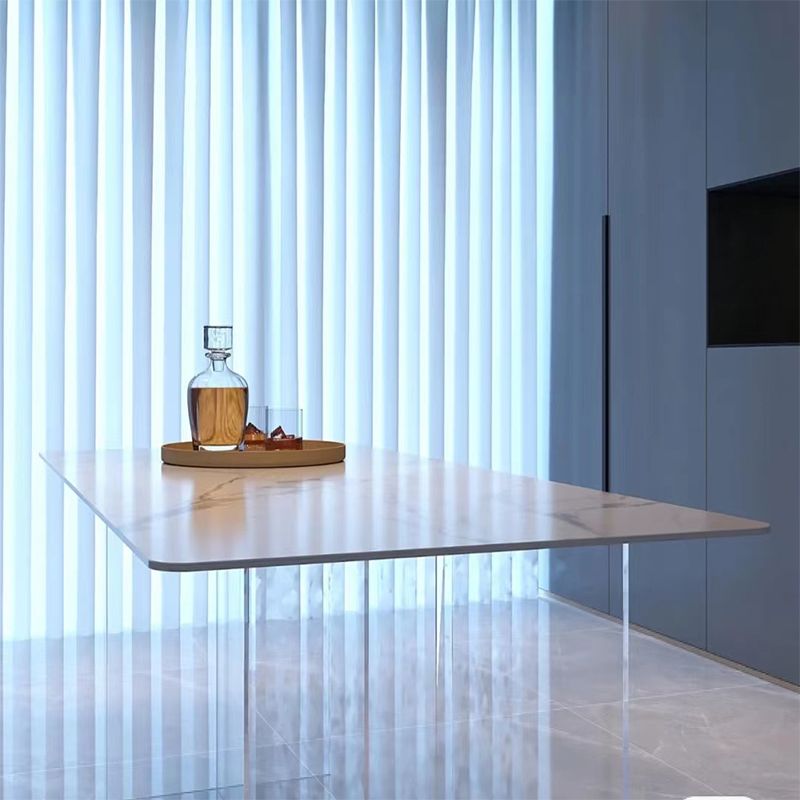 Modern 1/7 Pieces Dining Set Rectangle Acrylic Dining Table for Kitchen Clearhalo 'Dining Room Sets' 'Dining Tables & Seating' 'dining_room_set' 'furn' 'furn_dining_room_set' 'Furniture' 'furniture_dining_room_set' 'Kitchen & Dining Furniture' 1200x1200_7336c3c8-0b71-4395-a565-d2f130abd6cc