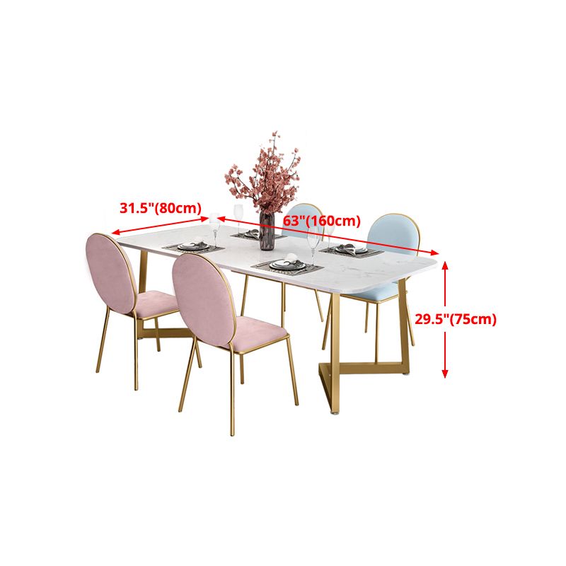 Rectangle Stone Dining Table Traditional Luxury Dinette Table for Home Clearhalo 'Dining Tables & Seating' 'Dining Tables' 'dining_table' 'furn' 'furn_dining_table' 'Furniture' 'furniture_dining_table' 'Kitchen & Dining Furniture' 1200x1200_733723fa-0858-4ec4-9b84-aa55dec3987d