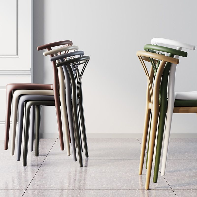 Scandinavian Plastic Dining Room Chair Slat Back Stacking Side Chair Clearhalo 'Dining Chairs' 'Dining Tables & Seating' 'dining_chair' 'furn' 'furn_dining_chair' 'Furniture' 'furniture_dining_chair' 'Kitchen & Dining Furniture' 1200x1200_73377588-f4d7-4e7f-89e7-1550a4f885ae