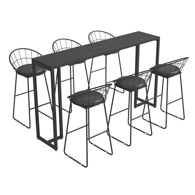 Industrial Rectangle Top Counter Table Marble Top 42-inch Height Bar Table Clearhalo 'Bar Furniture' 'Bar Tables' 'bar_tables' 'furn' 'furn_bar_tables' 'Furniture' 'furniture_bar_tables' 'Kitchen & Dining Furniture' 'kitchen&dining_furn' 'kitchen' 1200x1200_73388b9d-744c-406b-96f5-5c985cd7144d