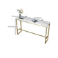 White Sintered Stone Bar Table Trestle Base Dining Table for Kitchen