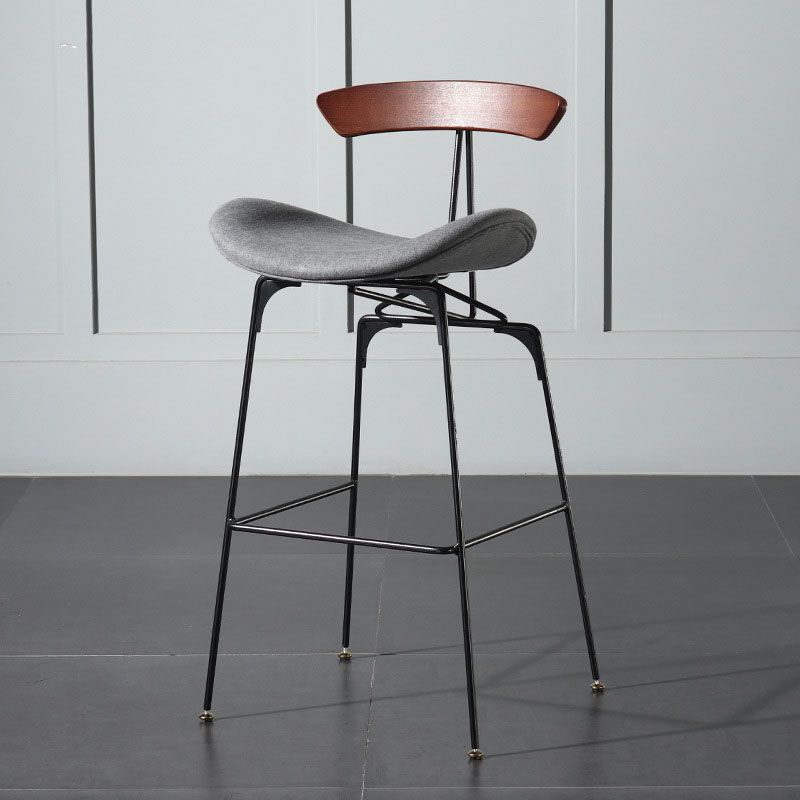Industrial Footrest Low Back Barstool Matte Finish Leather Milk Tea Shop Stool Clearhalo 'Bar Furniture' 'Bar Stools' 'bar_stools' 'furn' 'furn_bar_stools' 'Furniture' 'furniture_bar_stools' 'Kitchen & Dining Furniture' 1200x1200_7339ff38-d1f8-4050-8abd-948408e4972e