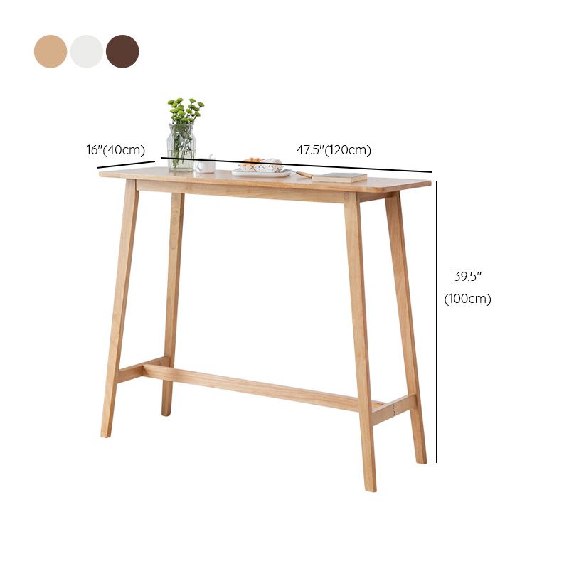 Eigentijdse rechthoekige bartafel Massief houten bar-eettafel met voetsteun