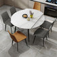 Contemporary Style Stone Dining Table Round Drop-Leaf Table with 4-foot