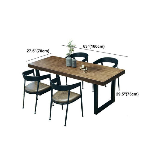 Industrial Style Wood Top Dining Table Metal Sled Base Dining Table without Chair