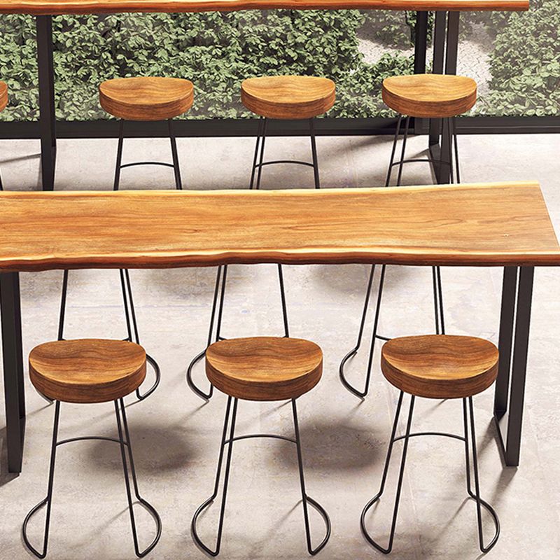 1/4/5/7-teiliges industrielles rechteckiges Kneipentisch-Set aus Holz