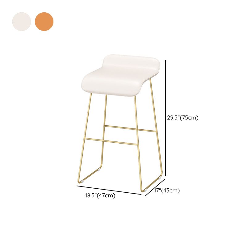 Taburete de barra de cuero falso taburete sin altura de altura con base de oro