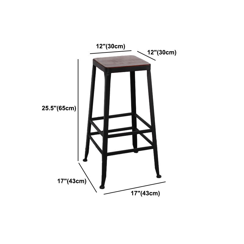 Dining Room Industrial Style Wood Barstool Iron 4 Legs Bar Stool with Pedal Clearhalo 'Bar Furniture' 'Bar Stools' 'bar_stools' 'furn' 'furn_bar_stools' 'Furniture' 'Kitchen & Dining Furniture' 1200x1200_733d8d40-958f-4fe9-a669-56c8efb852f6
