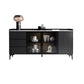 Moderno server da pranzo in legno di vetro con mobile sideboard in legno con 3 cassetti